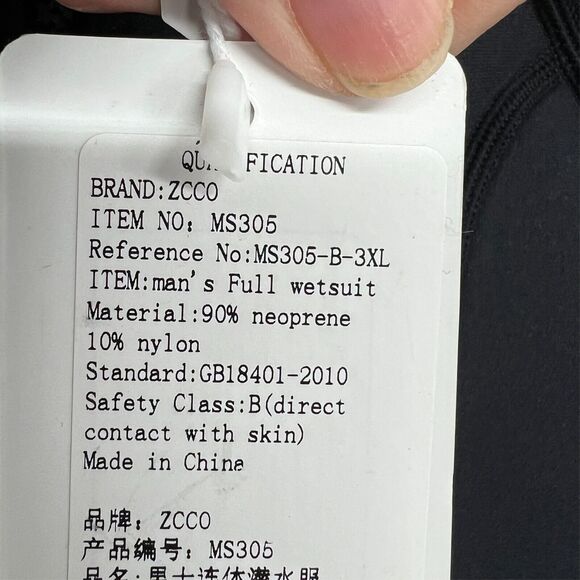 NWT ZCCO Mens Wetsuit 3XL Black Neoprene Back Zip Shorty Dive Skin MS305-B - Picture 8 of 8
